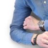 Admiral Anchor Silver and Braided Leather Bracelet - Dark Brown – Image 3